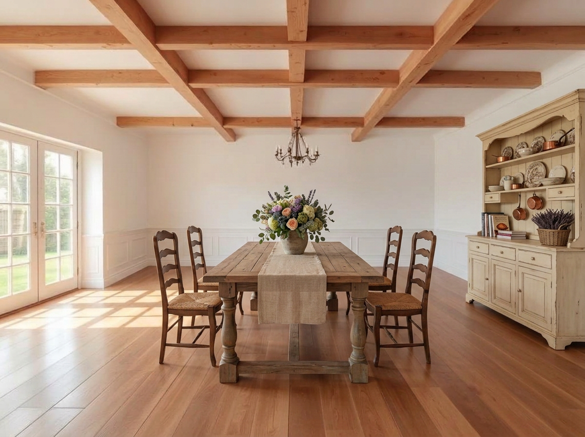 dining room virtually staged in french country style
