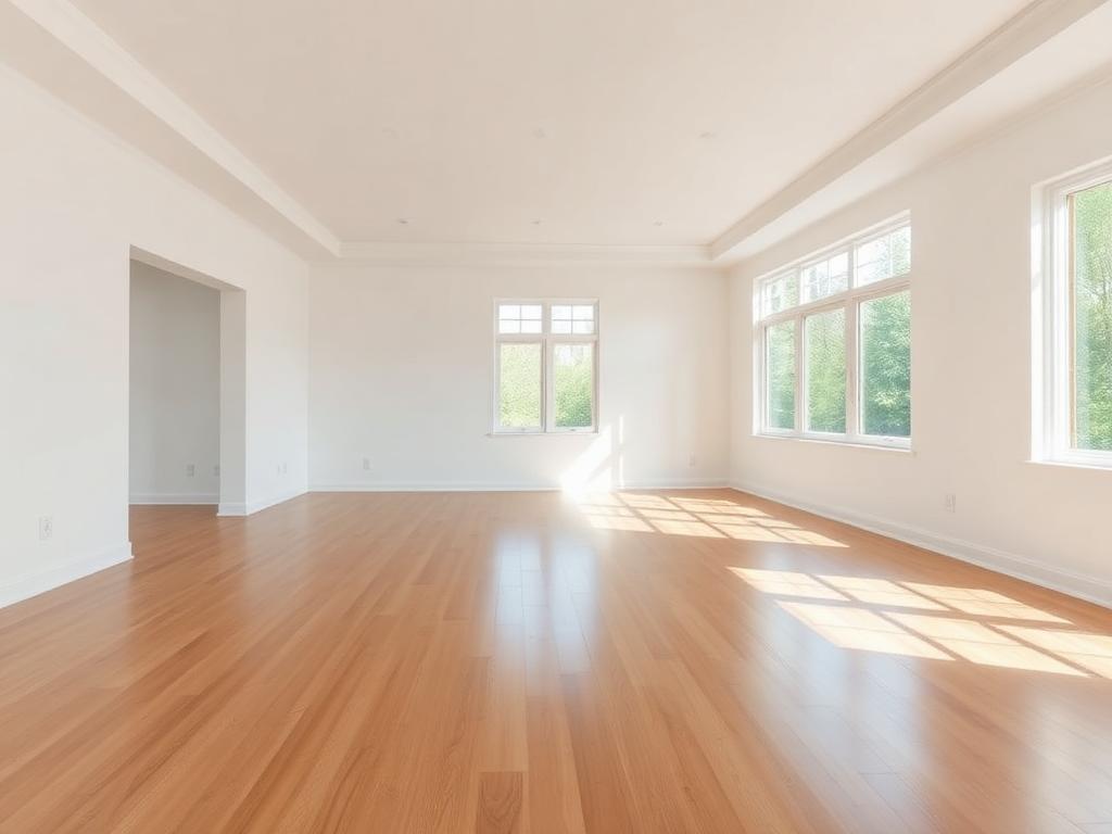 Empty living room before virtual staging
