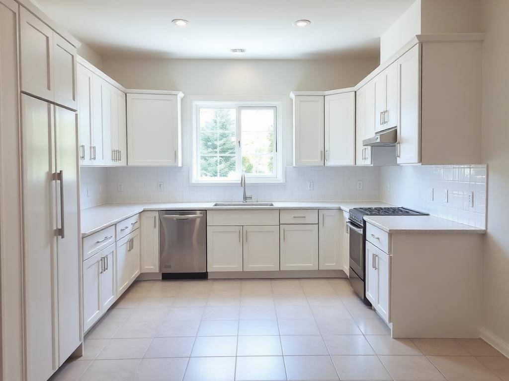 Empty kitchen before virtual staging
